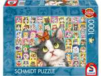 Schmidt Spiele 59759 Katzen-Mimik, 1000 Teile Puzzle