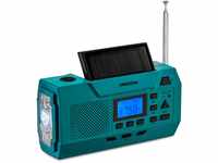 MEDION E66806 Kurbelradio (Solar, Dynamo Handkurbel, Baustellenradio, UKW Radio,