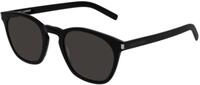 SAINT LAURENT Unisex SL 28 SLIM-001 49 ACETAT Sunglasses, Black-Black-Black