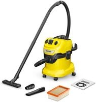K&Auml;RCHER WD 4 P V-20/5/22 Nass-& Trockensauger, Kunststoffbeh&auml;lter, Gelb 5 m Kabel,