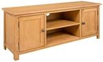 vidaXL Eichenholz Massiv TV Schrank mit 2 T&uuml;ren Lowboard TV M&ouml;bel Tisch Board