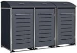 DEGAMO M&uuml;lltonnenbox 3-er M&uuml;lltonnenhaus Kiel f&uuml;r 3X Tonnen 120 oder 240...