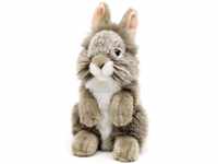 Uni-Toys - Angorakaninchen grau, stehend - 18 cm (Höhe) - Plüsch-Hase, Kaninchen -