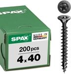 Spax Universalschraube, Senkkopf, schwarz, T-STAR plus, Vollgewinde (4x40 mm 200