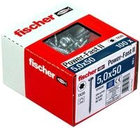 fischer PowerFast II PTF 5,0 x 50, Spanplattenschraube (100 Stk.) mit...