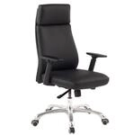 FineBuy B&uuml;rostuhl Porto Echt-Leder Schwarz ergonomisch mit Kopfst&uuml;tze, Design