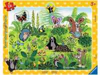 Ravensburger Kinderpuzzle 05696 - Spielspaß im Garten - 10 Teile Der kleine Maulwurf