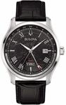 Bulova Classic Wilton GMT Herren Armbanduhr aus Edelstahl und Leder in der Farbe
