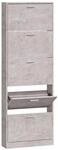 vidaXL Schuhschrank Betongrau 59x17x169 cm Holzwerkstoff