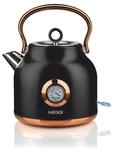 Haeger EK-22B.024A Elektrischer Wasserkocher Art Deco Black mit 2200 W Leistung,