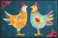 Salonloewe Fu&szlig;matte Rainbow Chicken Petrol 050x075 cm Fu&szlig;abtreter...