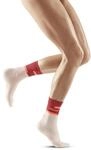 CEP Damen The Run Socks Mid Cut V4 Laufbekleidung Kompressions-Socken Red/Off White -