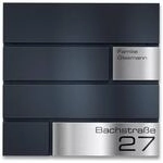 Metzler Design Briefkasten Anthrazit RAL 7016 personalisiert mit Edelstahl
