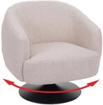 Lounge-Sessel HWC-J76, Cocktailsessel Sessel drehbar, Boucl&eacute; Stoff Metall -