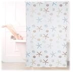 Relaxdays Duschrollo Ocean, wasserabweisend, Muschel Badrollo Wanne u. Dusche,