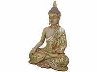 GILDE Deko Skulptur Buddha Figur sitzend - Meditation - Dekoration Wohnzimmer -