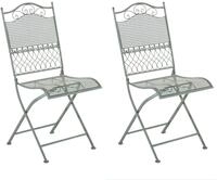 CLP 2er Set Gartenst&uuml;hle klappbar Kiran, romantische Metallst&uuml;hle aus Eisen im