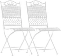 CLP 2er Set Gartenst&uuml;hle klappbar Kiran, romantische Metallst&uuml;hle aus Eisen im