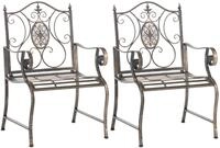 CLP 2er Set Gartenst&uuml;hle Punjab im Landhausstil I Eisenstuhl lackiert I Gartensessel
