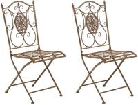 CLP 2er-Set Gartenstuhl Sibell im Landhausstil, aus Metall mit klappbarem...