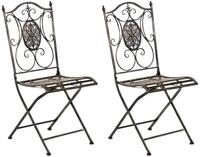 CLP 2er-Set Gartenstuhl Sibell im Landhausstil, aus Metall mit klappbarem Design,