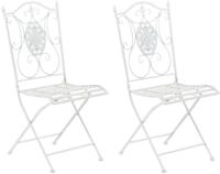 CLP 2er-Set Gartenstuhl Sibell im Landhausstil, aus Metall mit klappbarem Design,