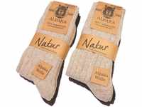 Brubaker 4 Paar Alpaka Socken aus 100% Alpakawolle - Warme Feinstrick...