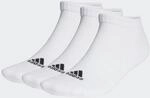 adidas Unisex Cushioned Low-Cut Socks 3 Pairs, White / Black, 13-14.5