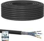 20m Cat7 Erdkabel Verlegekabel Outdoor Lan Kabel Installationskabel Schwarz AWG23/1
