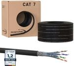 RedStar24 50m Cat7 Erdkabel Verlegekabel Outdoor Lan Kabel Installationskabel Schwarz