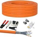 15m CAT 7 Kabel Verlegekabel Netzwerkkabel Crimpzange RJ45 Zange / Kabeltester /