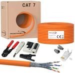 100m CAT 7 Kabel Verlegekabel Netzwerkkabel Crimpzange RJ45 Zange / Kabeltester /
