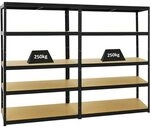 PROREGAL Mega Deal 2er-Set Schwerlastregale Big Elephant 180x120x60cm mit 5 Ebenen