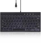 Perixx PERIBOARD-429 US Kabelgebundene Mini-Tastatur mit Hintergrundbeleuchtung,