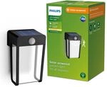 Philips Outdoor Solar Shroud Wandleuchte 2,3W, Tageslicht- und Bewegungssensor, klar,