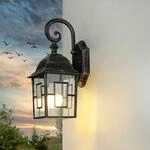 Licht-Erlebnisse Rustikale Au&szlig;enleuchte Laterne in Silber Antik H: 37 cm Aluminium
