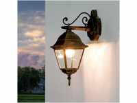 Licht-Erlebnisse Rustikale Wandlampe Vintage Landhaus Gold E27 Außenleuchte...