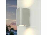 Licht-Erlebnisse Up Down Außenwandlampe Glas Aluminium in Silber IP44 Haus...