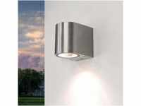 Licht-Erlebnisse Außenwandlampe Aluminium Glas in Silber IP44 Terrasse H:8 cm...