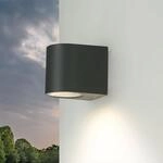 Licht-Erlebnisse Au&szlig;enlampe Anthrazit, Wandstrahler Au&szlig;en, GU10, IP44, wetterfest,