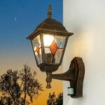 Licht-Erlebnisse Au&szlig;enleuchte mit Bewegungsmelder in Kupfer Antik IP44 Hof Garten