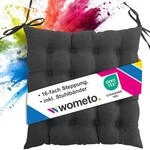 wometo Sitzkissen Stuhl 40x40 Oeko-TEX - dunkelgrau grau Sitzpolster Stuhlkissen mit