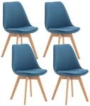 CLP 4er Set Esszimmerstuhl Linares Kunststoff I Stoff I Samt I Cord I Lederoptik I