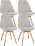 CLP 4er Set Esszimmerstuhl Linares Kunststoff I Stoff I Samt I Cord I...
