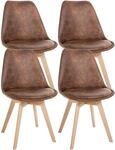 CLP 4er Set Esszimmerstuhl Linares Kunststoff I Stoff I Samt I Cord I...