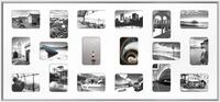 Nielsen Pixel 18 weiss 49,5x109,2cm inkl. Passepartout, 18 Fotos Bilderrahmen