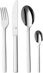 WMF Lyric Edelstahl Besteck Set 6 Personen, Essbesteck Set 24 teilig Monobloc-Messer,