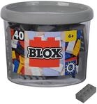 Simba 104114539 - Blox, 40 graue Bausteine f&uuml;r Kinder ab 3 Jahren, 8er Steine,...