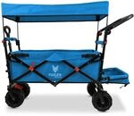 FUXLIFE Strand-Bollerwagen FX-CTB800 T&uuml;rkis &bull; Faltbarer Tansportwagen f&uuml;r...