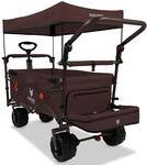 FUXLIFE Strand-Bollerwagen FX-CTB800 Braun &bull; Faltbarer Tansportwagen f&uuml;r Strand &